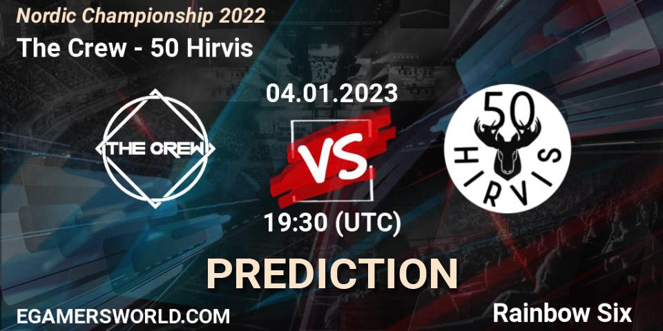 Prognose für das Spiel The Crew VS 50 Hirvis. 04.01.2023 at 19:30. Rainbow Six - Nordic Championship 2022