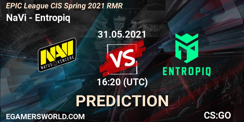 Prognose für das Spiel NaVi VS Entropiq. 01.06.2021 at 16:00. Counter-Strike (CS2) - EPIC League CIS Spring 2021 RMR