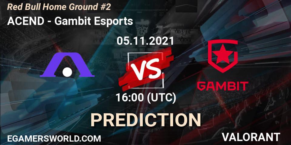 Prognose für das Spiel ACEND VS Gambit Esports. 05.11.2021 at 18:00. VALORANT - Red Bull Home Ground #2