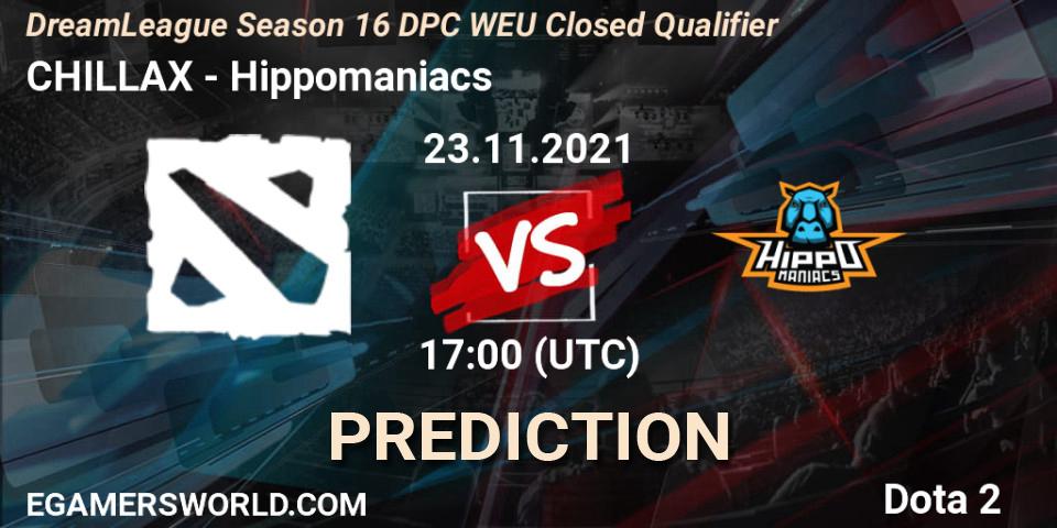 Prognose für das Spiel CHILLAX VS Hippomaniacs. 23.11.21. Dota 2 - DPC 2022 Season 1: Euro - Closed Qualifier (DreamLeague Season 16)