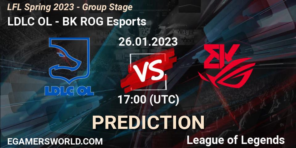Prognose für das Spiel LDLC OL VS BK ROG Esports. 26.01.23. LoL - LFL Spring 2023 - Group Stage