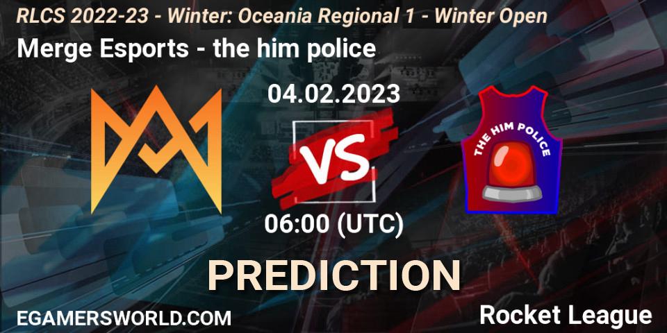 Prognose für das Spiel Merge Esports VS the him police. 04.02.2023 at 09:00. Rocket League - RLCS 2022-23 - Winter: Oceania Regional 1 - Winter Open