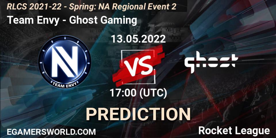 Prognose für das Spiel Team Envy VS Ghost Gaming. 13.05.22. Rocket League - RLCS 2021-22 - Spring: NA Regional Event 2