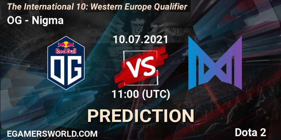 Prognose für das Spiel OG VS Nigma Galaxy. 10.07.2021 at 11:03. Dota 2 - The International 10: Western Europe Qualifier