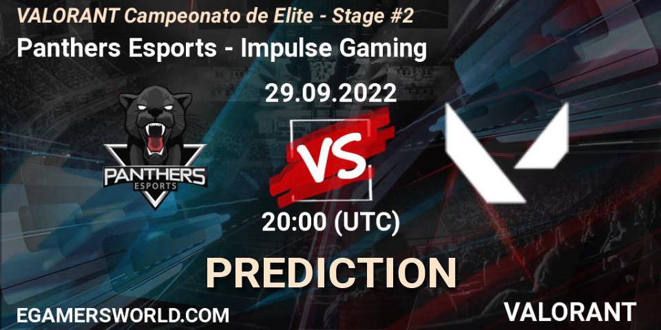 Prognose für das Spiel Panthers Esports VS Impulse Gaming. 29.09.22. VALORANT - VALORANT Campeonato de Elite - Stage #2