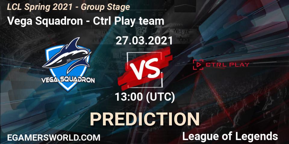Prognose für das Spiel Vega Squadron VS Ctrl Play team. 27.03.2021 at 13:00. LoL - LCL Spring 2021 - Group Stage