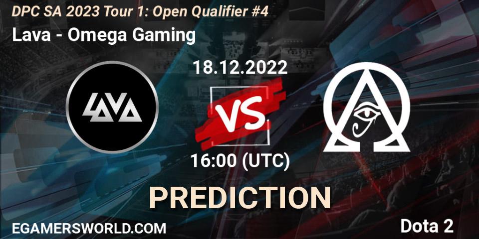 Prognose für das Spiel Lava VS Omega Gaming. 18.12.22. Dota 2 - DPC SA 2023 Tour 1: Open Qualifier #4