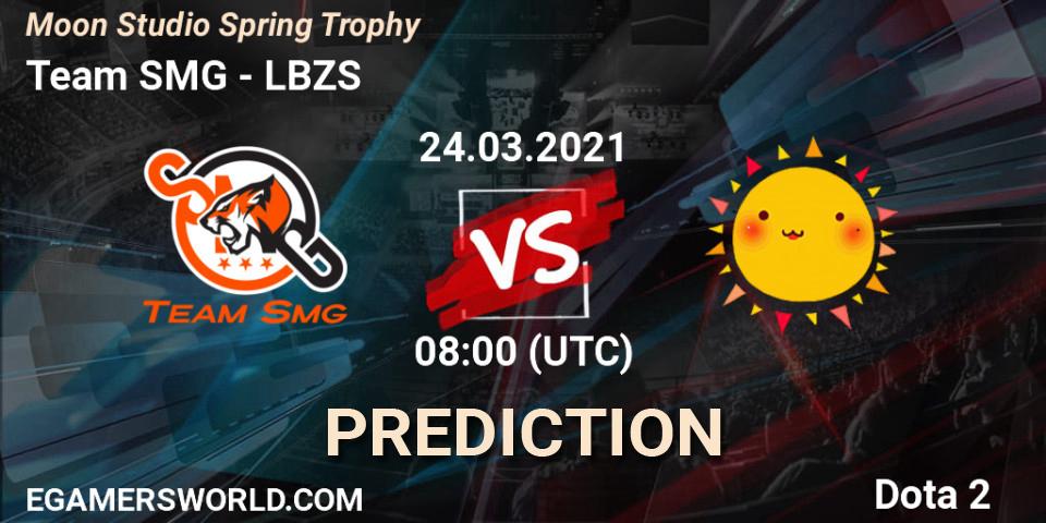 Prognose für das Spiel Team SMG VS LBZS. 24.03.2021 at 08:03. Dota 2 - Moon Studio Spring Trophy