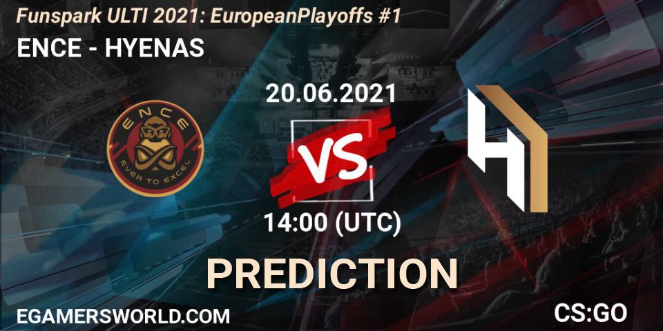 Prognose für das Spiel ENCE VS HYENAS. 20.06.2021 at 13:30. Counter-Strike (CS2) - Funspark ULTI 2021: European Playoffs #1