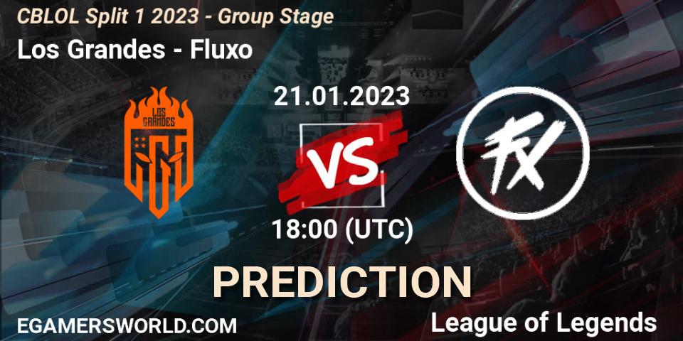 Prognose für das Spiel Los Grandes VS Fluxo. 21.01.2023 at 18:00. LoL - CBLOL Split 1 2023 - Group Stage