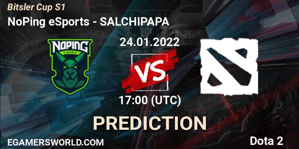 Prognose für das Spiel NoPing eSports VS SALCHIPAPA. 27.01.2022 at 17:00. Dota 2 - Bitsler Cup S1