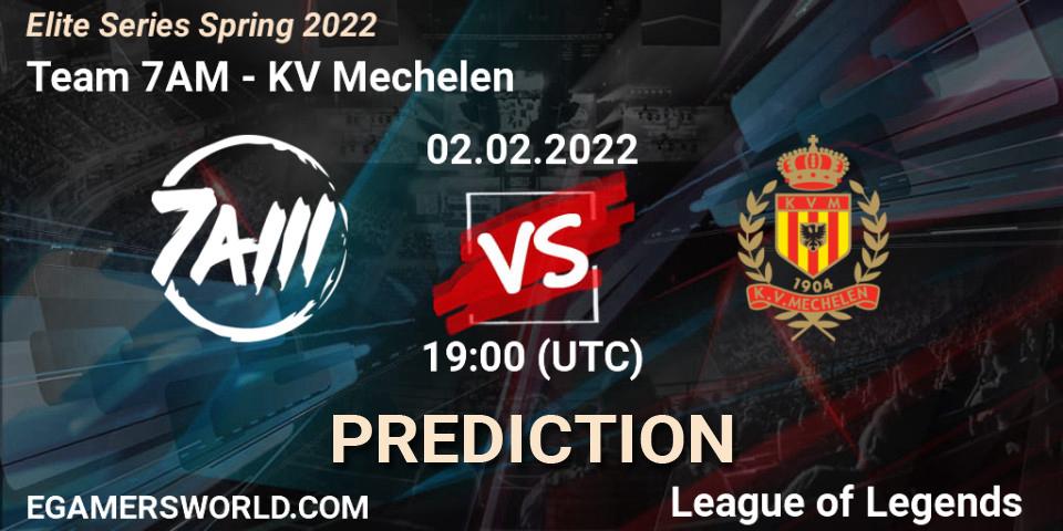Prognose für das Spiel Team 7AM VS KV Mechelen. 02.02.2022 at 19:15. LoL - Elite Series Spring 2022