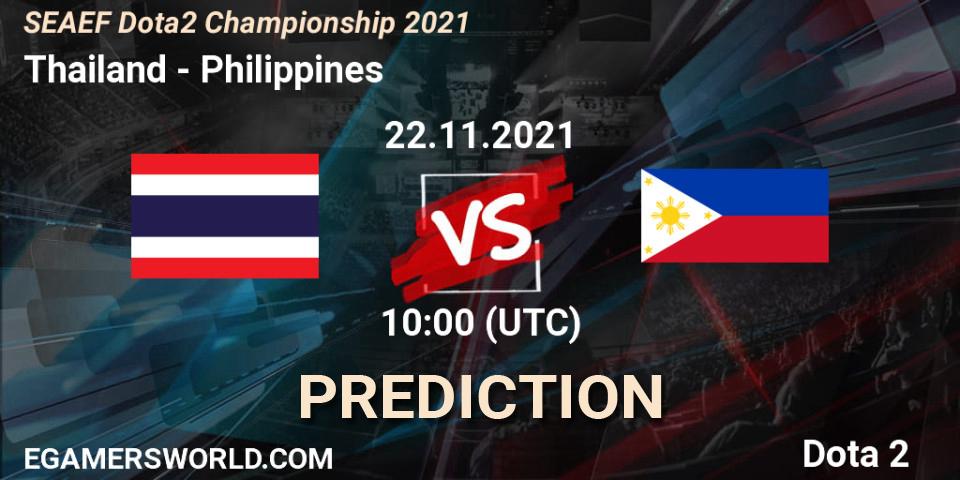 Prognose für das Spiel Thailand VS Philippines. 22.11.21. Dota 2 - SEAEF Dota2 Championship 2021