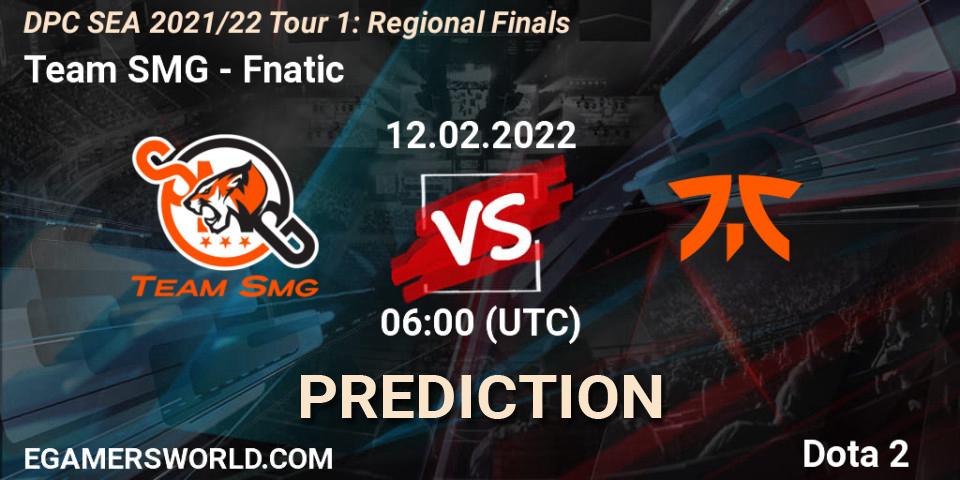 Prognose für das Spiel Team SMG VS Fnatic. 12.02.22. Dota 2 - DPC SEA 2021/22 Tour 1: Regional Finals