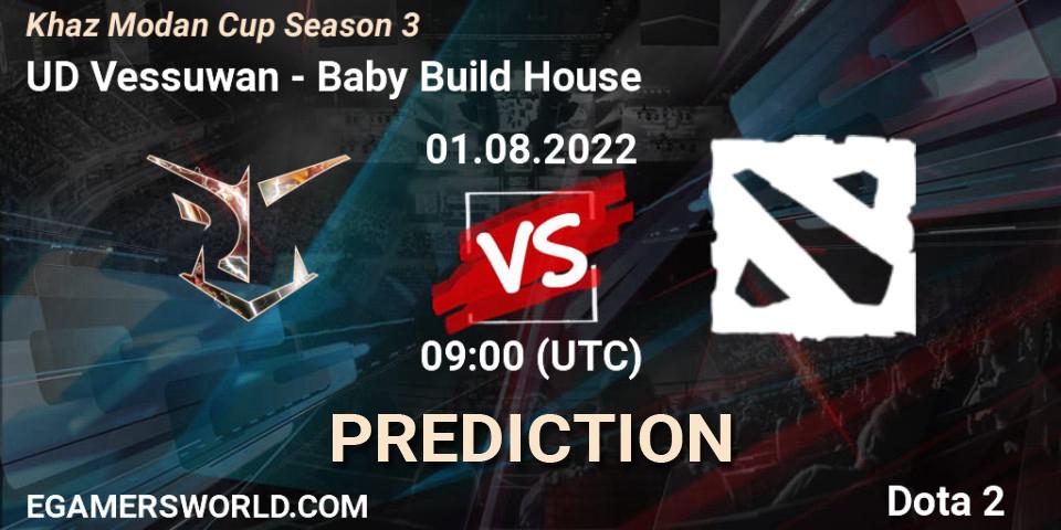 Prognose für das Spiel UD Vessuwan VS Baby Build House. 01.08.2022 at 05:56. Dota 2 - Khaz Modan Cup Season 3