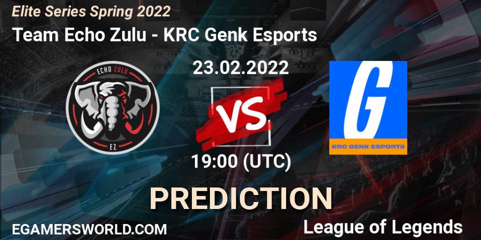 Prognose für das Spiel Team Echo Zulu VS KRC Genk Esports. 23.02.22. LoL - Elite Series Spring 2022