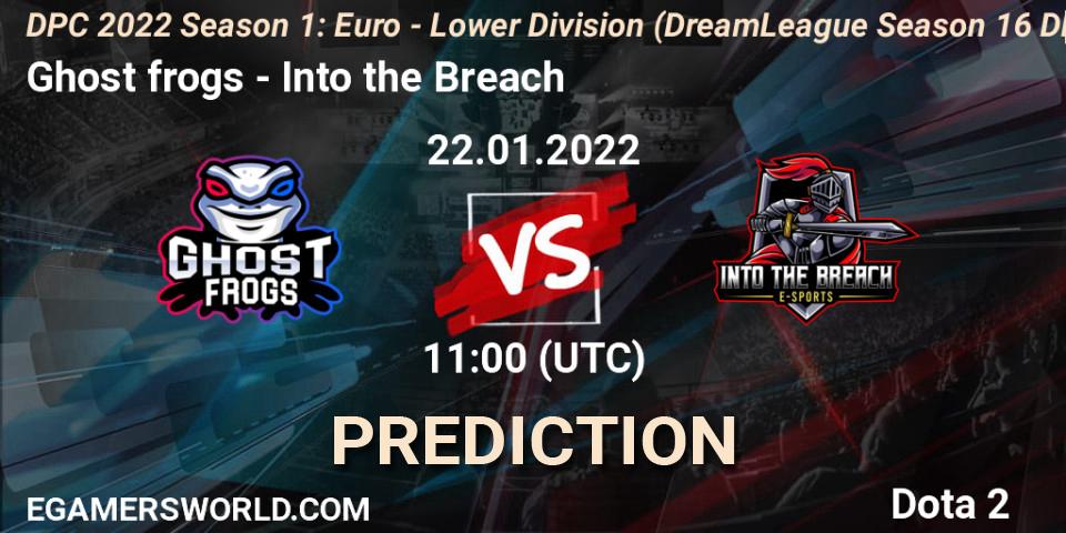Prognose für das Spiel Ghost frogs VS Into the Breach. 22.01.2022 at 10:56. Dota 2 - DPC 2022 Season 1: Euro - Lower Division (DreamLeague Season 16 DPC WEU)