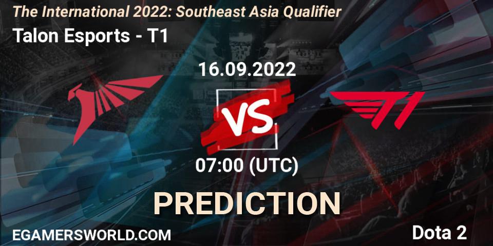 Prognose für das Spiel Talon Esports VS T1. 16.09.22. Dota 2 - The International 2022: Southeast Asia Qualifier