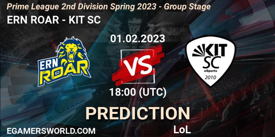 Prognose für das Spiel ERN ROAR VS KIT SC. 01.02.23. LoL - Prime League 2nd Division Spring 2023 - Group Stage