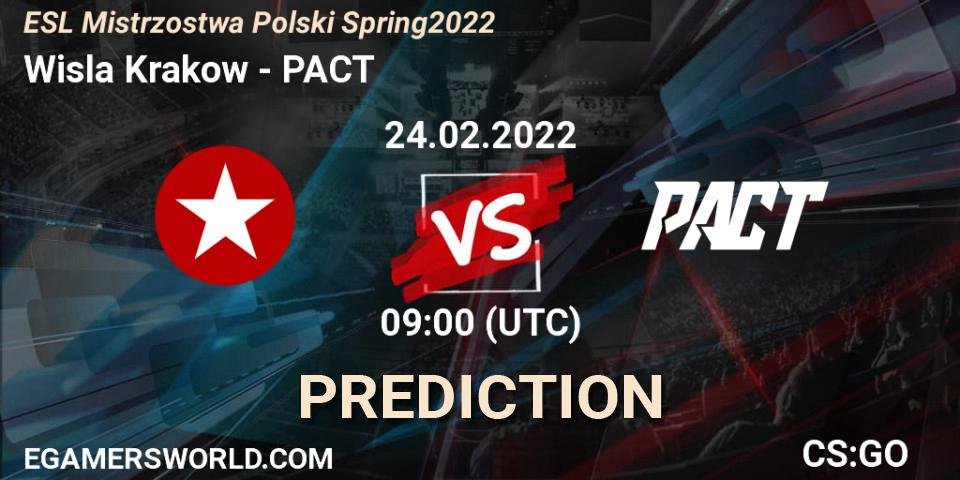 Prognose für das Spiel Wisla Krakow VS PACT. 24.02.22. CS2 (CS:GO) - ESL Mistrzostwa Polski Spring 2022