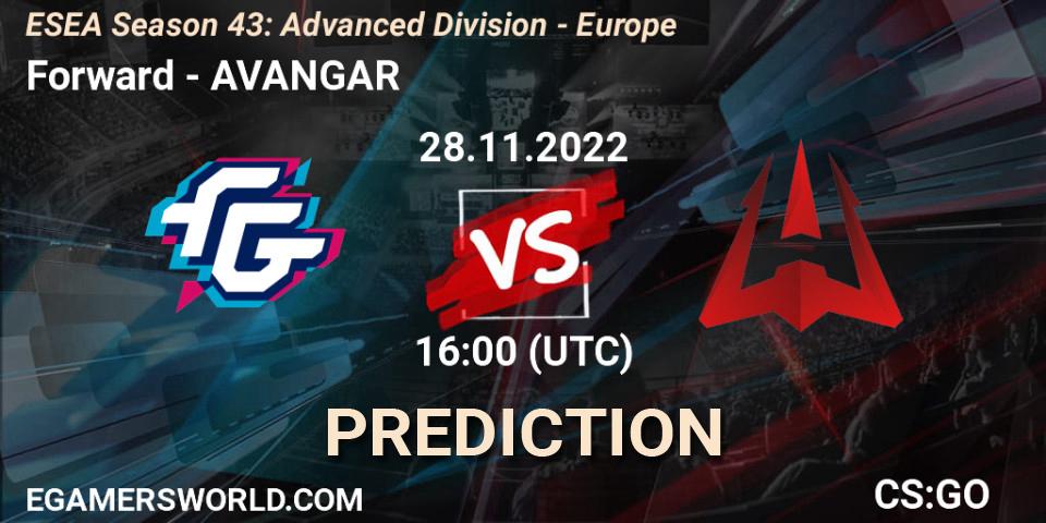 Prognose für das Spiel Forward VS AVANGAR. 28.11.22. CS2 (CS:GO) - ESEA Season 43: Advanced Division - Europe