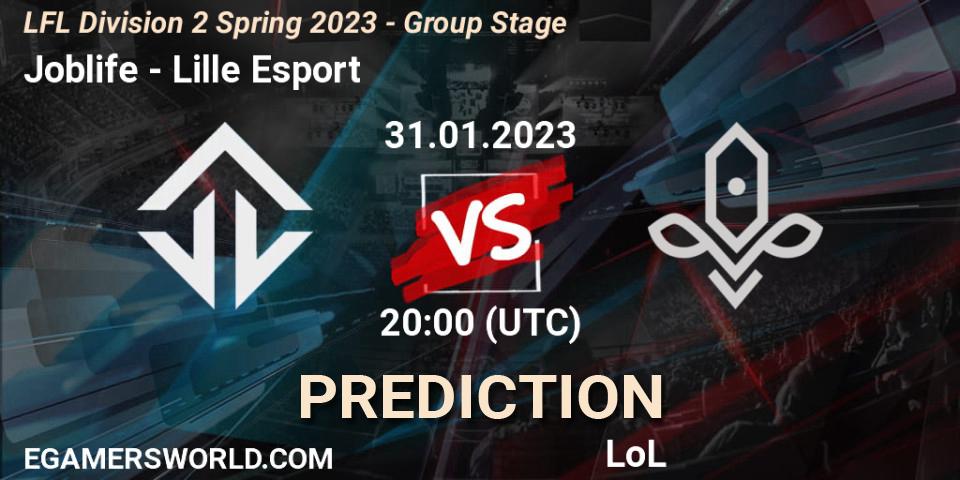 Prognose für das Spiel Joblife VS Lille Esport. 31.01.23. LoL - LFL Division 2 Spring 2023 - Group Stage