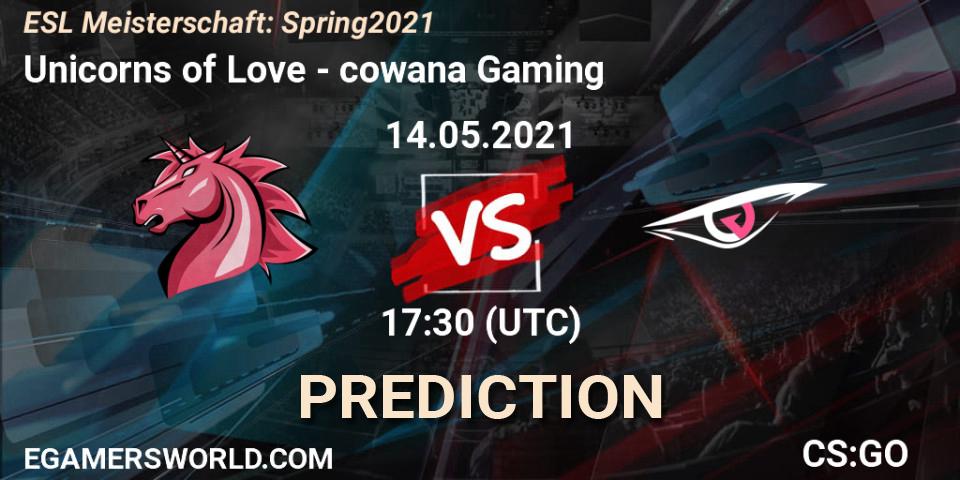 Prognose für das Spiel Unicorns of Love VS cowana Gaming. 14.05.21. CS2 (CS:GO) - ESL Meisterschaft: Spring 2021
