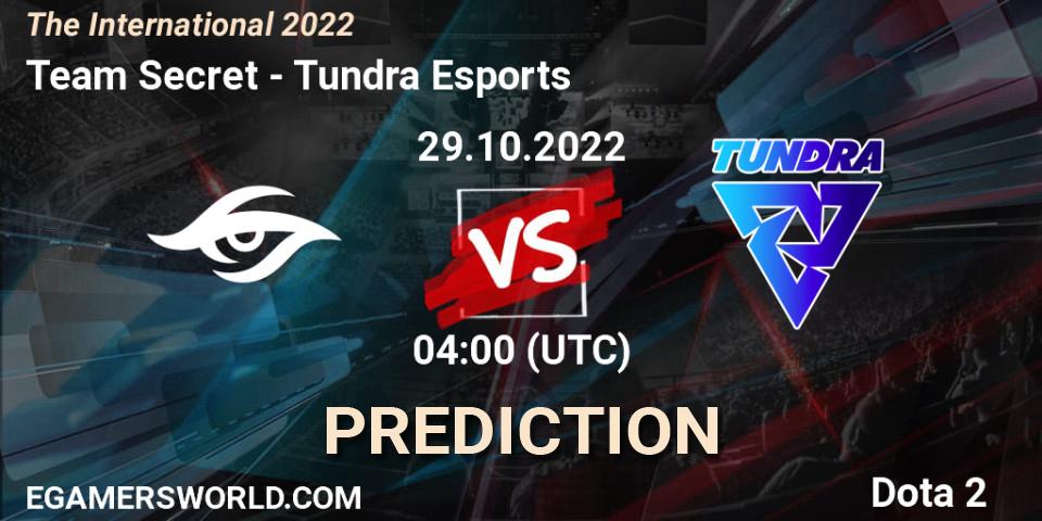 Prognose für das Spiel Team Secret VS Tundra Esports. 29.10.22. Dota 2 - The International 2022