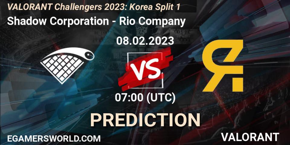 Prognose für das Spiel Shadow Corporation VS Rio Company. 08.02.23. VALORANT - VALORANT Challengers 2023: Korea Split 1