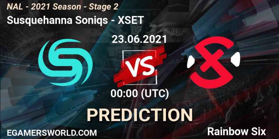 Prognose für das Spiel Susquehanna Soniqs VS XSET. 23.06.2021 at 00:00. Rainbow Six - NAL - 2021 Season - Stage 2