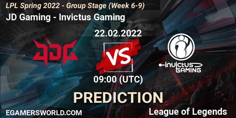 Prognose für das Spiel JD Gaming VS Invictus Gaming. 22.02.22. LoL - LPL Spring 2022 - Group Stage (Week 6-9)