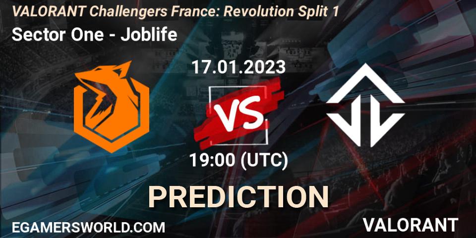 Prognose für das Spiel Sector One VS Joblife. 17.01.23. VALORANT - VALORANT Challengers 2023 France: Revolution Split 1