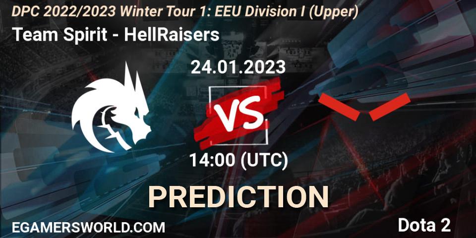 Prognose für das Spiel Team Spirit VS HellRaisers. 24.01.23. Dota 2 - DPC 2022/2023 Winter Tour 1: EEU Division I (Upper)