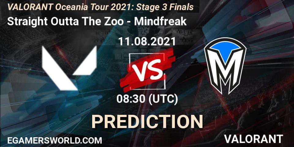 Prognose für das Spiel Straight Outta The Zoo VS Mindfreak. 11.08.2021 at 08:30. VALORANT - VALORANT Oceania Tour 2021: Stage 3 Finals
