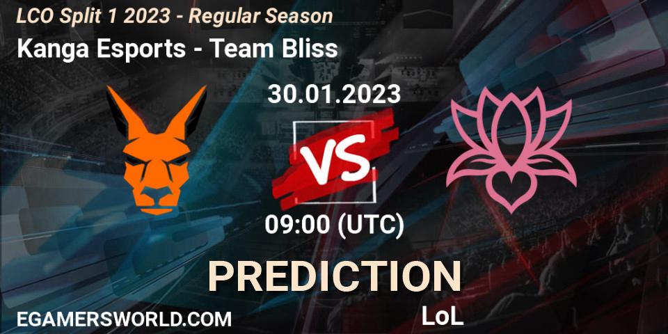Prognose für das Spiel Kanga Esports VS Team Bliss. 30.01.23. LoL - LCO Split 1 2023 - Regular Season