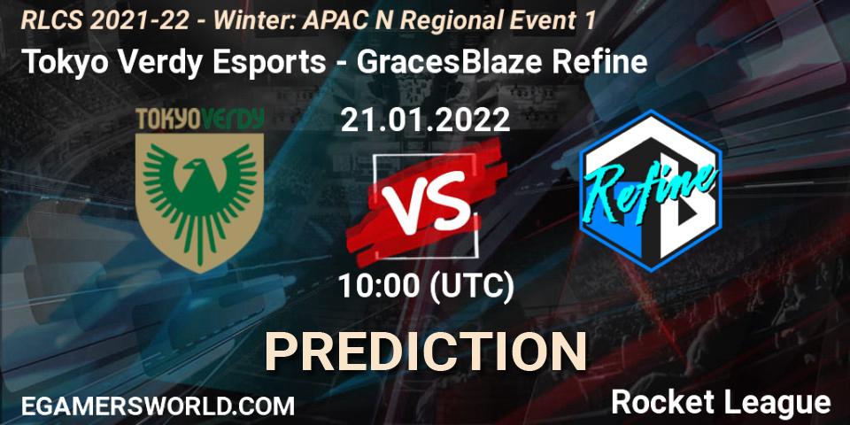 Prognose für das Spiel Tokyo Verdy Esports VS GracesBlaze Refine. 21.01.2022 at 10:00. Rocket League - RLCS 2021-22 - Winter: APAC N Regional Event 1