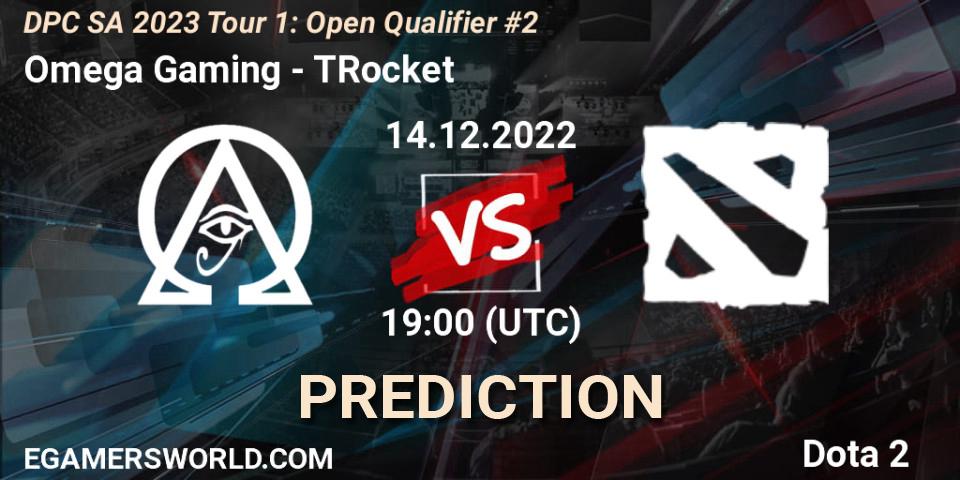 Prognose für das Spiel Omega Gaming VS TRocket. 14.12.2022 at 18:19. Dota 2 - DPC SA 2023 Tour 1: Open Qualifier #2