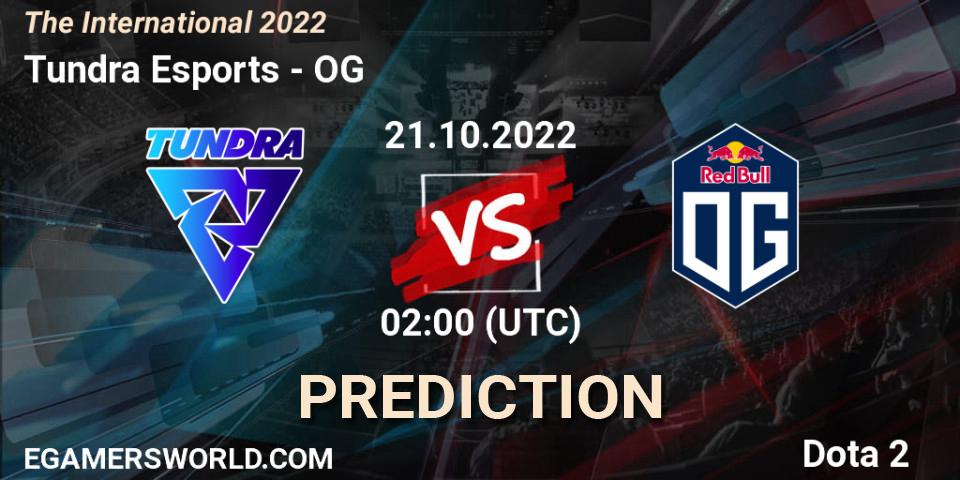 Prognose für das Spiel Tundra Esports VS OG. 21.10.22. Dota 2 - The International 2022