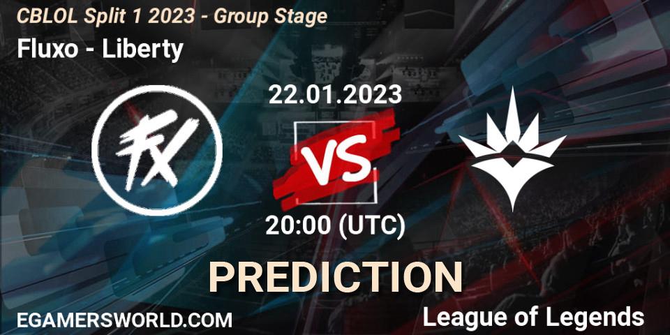 Prognose für das Spiel Fluxo VS Liberty. 22.01.2023 at 20:15. LoL - CBLOL Split 1 2023 - Group Stage