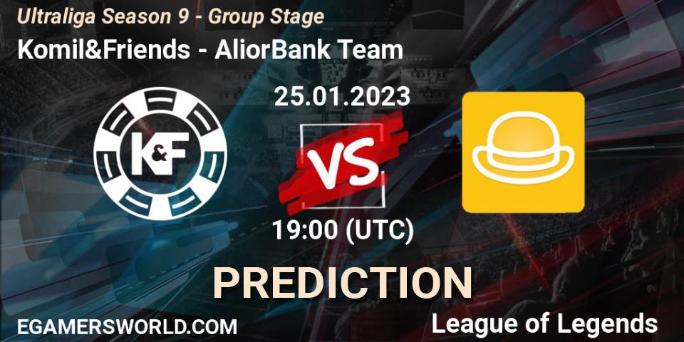 Prognose für das Spiel Komil&Friends VS AliorBank Team. 25.01.2023 at 19:00. LoL - Ultraliga Season 9 - Group Stage