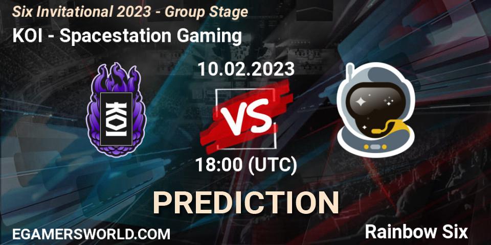 Prognose für das Spiel KOI VS Spacestation Gaming. 10.02.23. Rainbow Six - Six Invitational 2023 - Group Stage