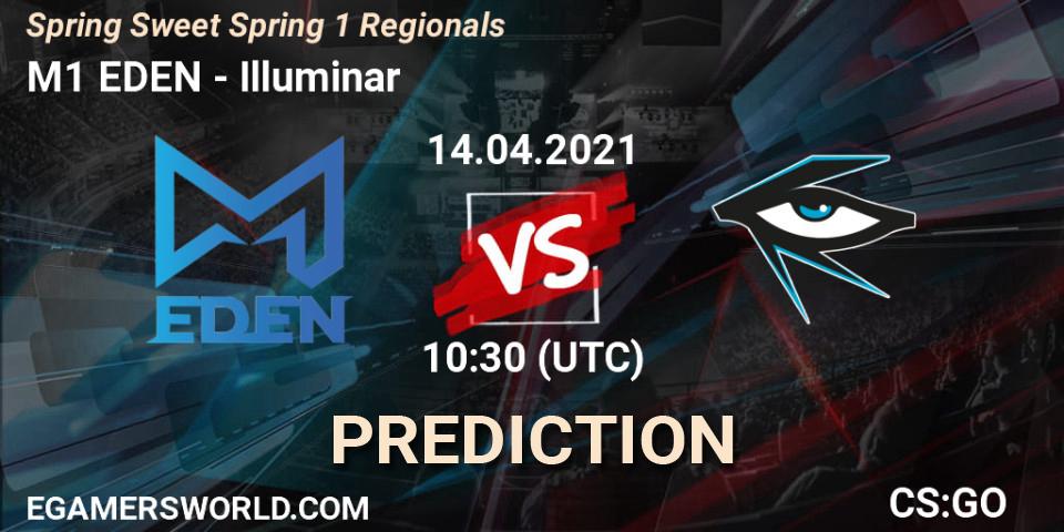 Prognose für das Spiel M1 EDEN VS Illuminar. 14.04.2021 at 10:30. Counter-Strike (CS2) - Spring Sweet Spring 1 Regionals