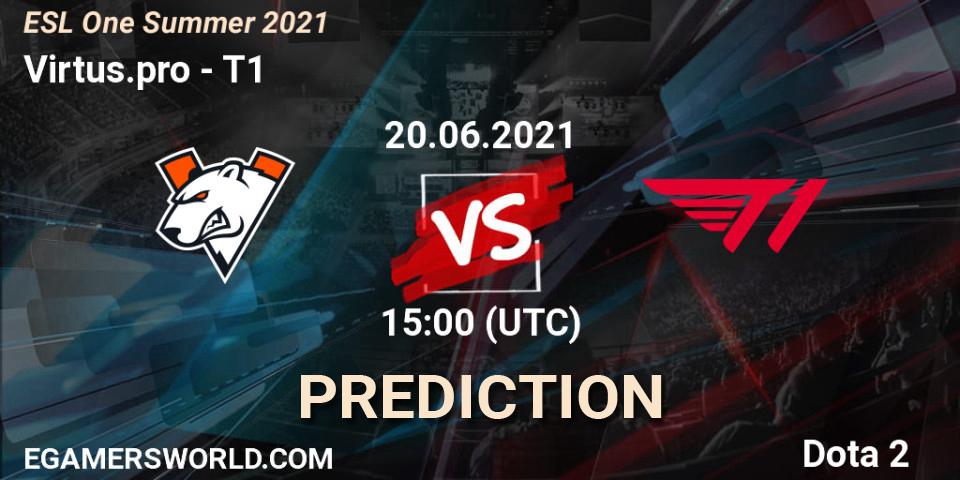 Prognose für das Spiel Virtus.pro VS T1. 20.06.2021 at 14:55. Dota 2 - ESL One Summer 2021