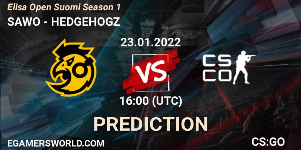 Prognose für das Spiel SAWO VS HEDGEHOGZ. 23.01.22. CS2 (CS:GO) - Elisa Open Suomi Season 1