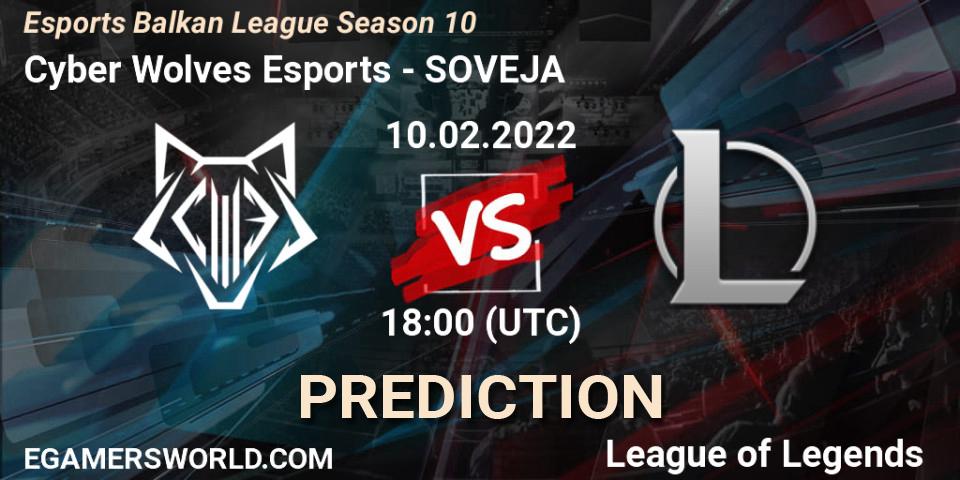 Prognose für das Spiel Cyber Wolves Esports VS SOVEJA. 10.02.2022 at 18:00. LoL - Esports Balkan League Season 10