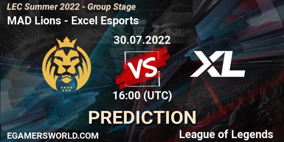 Prognose für das Spiel MAD Lions VS Excel Esports. 30.07.2022 at 17:00. LoL - LEC Summer 2022 - Group Stage