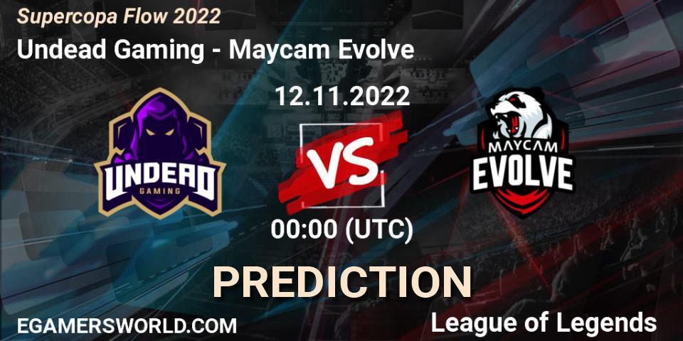 Prognose für das Spiel Undead Gaming VS Maycam Evolve. 12.11.22. LoL - Supercopa Flow 2022