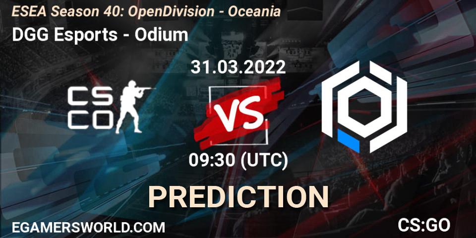 Prognose für das Spiel DGG Esports VS Odium. 31.03.22. CS2 (CS:GO) - ESEA Season 40: Open Division - Oceania