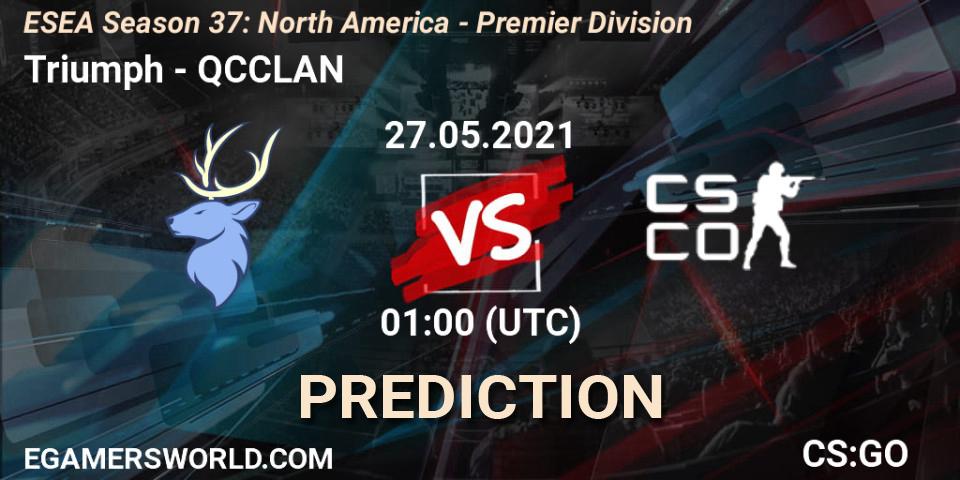 Prognose für das Spiel Triumph VS QCCLAN. 27.05.21. CS2 (CS:GO) - ESEA Season 37: North America - Premier Division