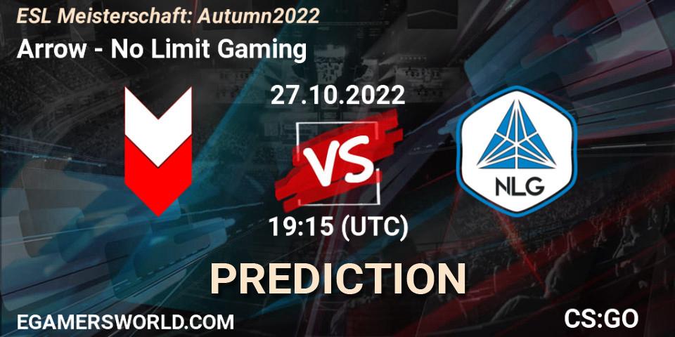Prognose für das Spiel Arrow VS No Limit Gaming. 27.10.22. CS2 (CS:GO) - ESL Meisterschaft: Autumn 2022